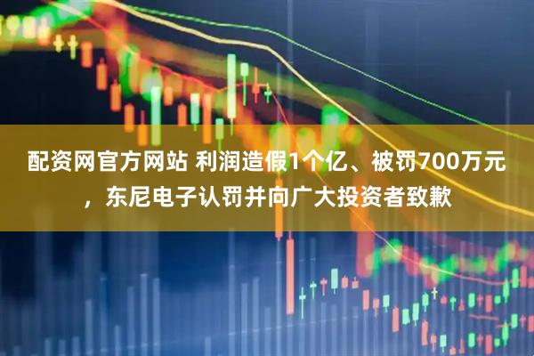 配资网官方网站 利润造假1个亿、被罚700万元，东尼电子认罚并向广大投资者致歉